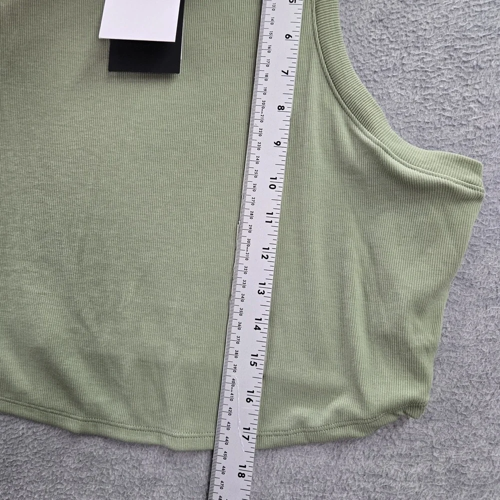 Nike Women Tank Top XL Green Activewear Logo Lifestyle Ribbed Crew Neck NWT‎